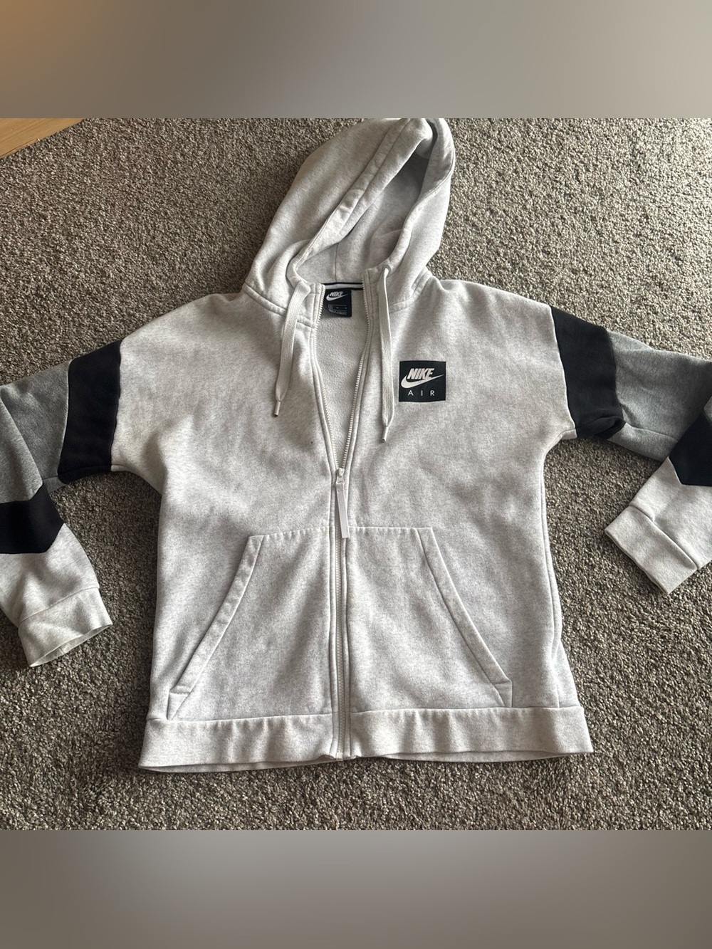 Nike Light Gray Zip Hoodie